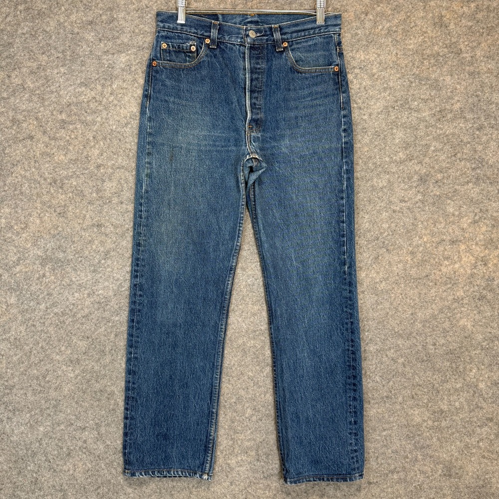 Vintage Levi's 501xx Jeans 31x33 (fits 28x28) Dark Blue Denim Pants USA 80s 90s
